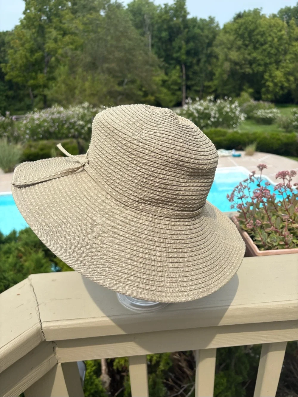 NWOT San Diego Hat Company Tan  Sun Hat with Decorative Band